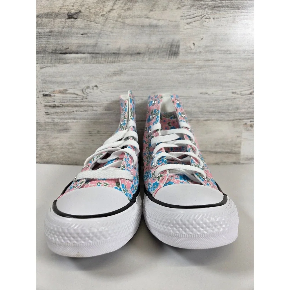 Converse Chuck Taylor All Star High Top Floral Pink Blue Sneakers A14980F Size 7